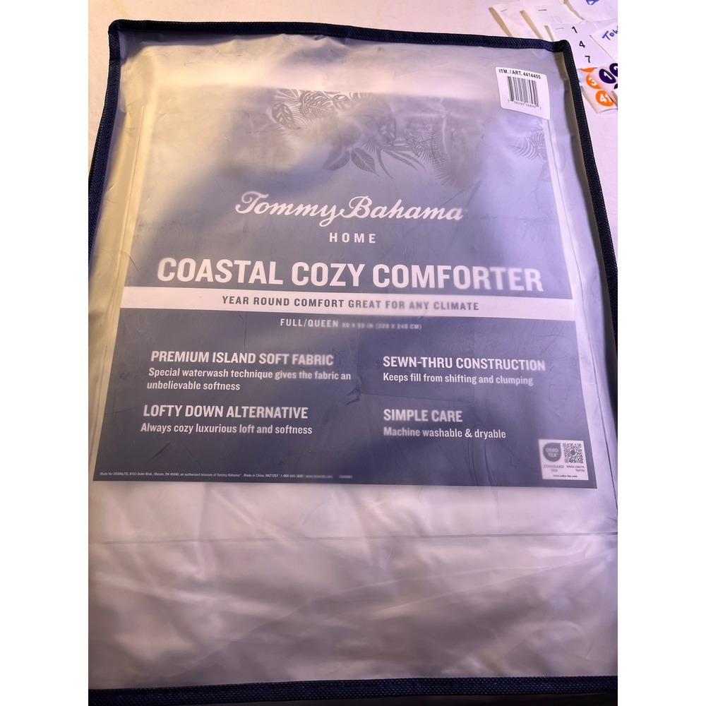 Tommy Bahama Coastal Cozy Comforter F/Q White NEW Tropical Down Alternative
